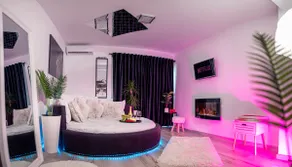Modern Apartment Craiova, Fireplace, Round Bed - Image 5