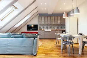 Attic Apartment on Waterfront / View of Vyšehrad - Image 2
