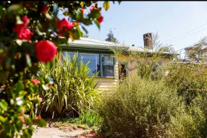 Cheerful mid-century cottage with indoor fireplace - Image 2