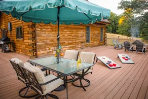 Poconos True Log Cabin with Views, Hot Tub & Game Room - Image 2