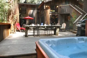 SECReT GARDeN Hot Tub Deck Redwoods Woodstove - Image 2