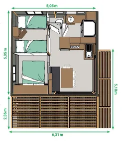 5-person cottage in Rocamadour Camping Les Campagnes - Image 2