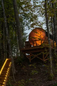 Chalet with Cliff Panoramic Dome Sauna - Rockhaus - Image 5
