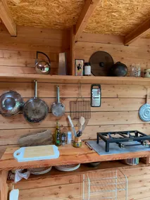 Eco Shed. Small, handmade wood cabin. Shower Room. - Image 5