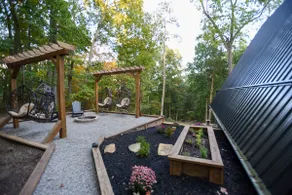 Cabin in the Woods Secluded Black A-Frame Firepit - Image 4