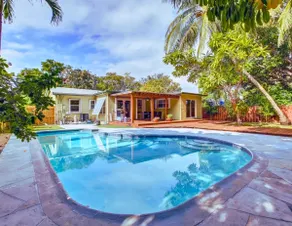 Tranquil Poolside Bliss Pergola Deck Turf Yard - Image 5
