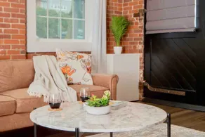 Jennifer's Historic Loft Glass Bedroom - Image 3