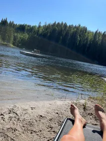 Nice cabin in the woods near water with canoe - Image 5