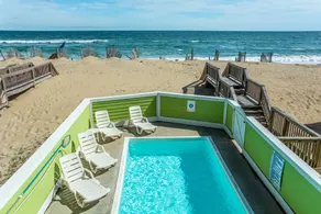 Ocean's Edge: Privat pool og hot tub, rec room med et poolbord, oceanfront med fantastisk solopgang. - Image 2