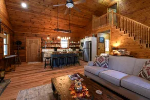 Cozy Greeting Cabin w/ Pond + Waterfall | Deer Haven - Image 3