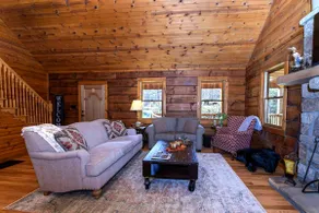 Cozy Greeting Cabin w/ Pond + Waterfall | Deer Haven - Image 5