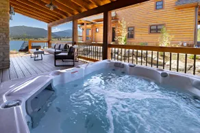 Chic Lakefront Cabin - Best Views! Jacuzzi, Two Patios, Indoor/Outdoor Fireplace - Image 4