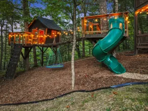 TreeHouse Vibe • Slide, HotTub, FirePit, Fun Games - Image 2