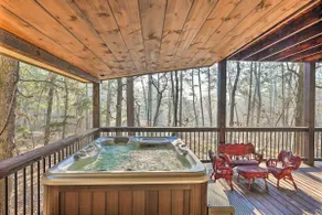Tudor-Style Broken Bow Cottage w/ Hot Tub & Decks! - Image 2