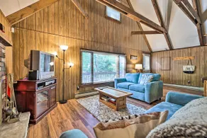 Game Room & Fire Pit: Tree-Lined Pocono Lake Cabin - Image 4