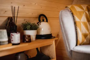 Scandinavian-style forest cabin with firepit - Image 3