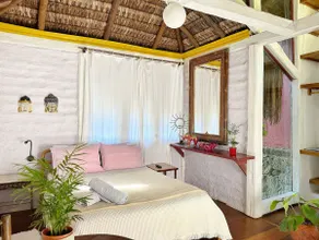 House suspended over the waterfall in paradise - Image 4