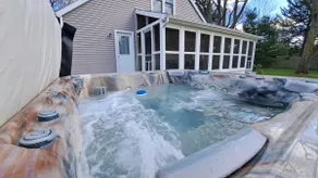 Heated pool hot tub play set screened porch sauna - Image 4