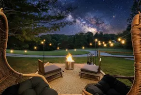 Hot Tub & Fire Pit under Stars | Modern Zen Cabin - Image 5