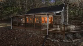 Stone cabin w/stone fireplace & deck - Image 2