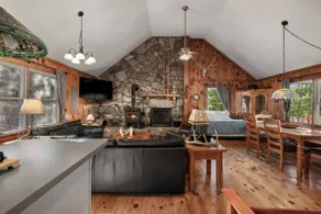 Stone cabin w/stone fireplace & deck - Image 4