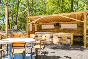 Walk to Mir: Wooded Group Escape w/ Deck + Bar! - Image 2