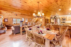 Spacious Log Home w/ 13 Acres, Ponds & Fire Pit! - Image 5