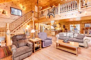 Spacious Log Home w/ 13 Acres, Ponds & Fire Pit! - Image 4