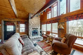 7-Acre Lakefront Log Home with Private Dock - Image 4