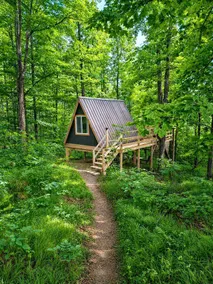 Off Grid Glamping at a Secluded A-Frame Cabin in New York - Image 3