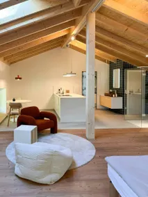 Loft with exposed roof timbers Bavarian Forest - Image 3