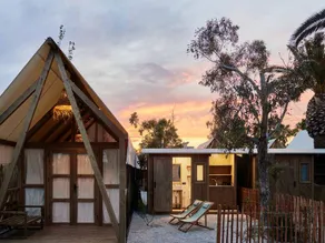 Family-friendly tent with heated pool, terrace & garden | Garden view | Close to the beach - Image 5