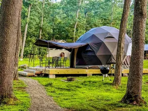 Starlit Geodesic Dome Haven Overlooking a Mountain River in New York’s Catskills - Image 4