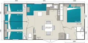 Camping suite with terrace, garden & heated pool - Image 5