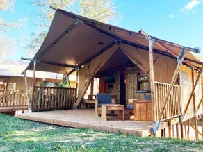 Child-friendly beautiful tent with terrace, barbeque & heated pool | River view | Pets allowed - Image 4