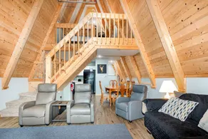 Lofted A-Frame Cabin with Direct Lake Access and Equipped Deck in Michigan - Image 2