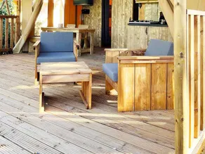 Child-friendly beautiful tent with terrace, barbeque & heated pool | River view | Pets allowed - Image 5