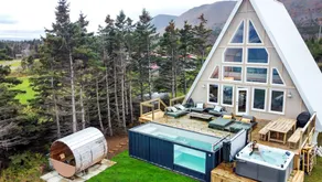 Oceanview A-Frame Cabin with Pool, Sauna & Hot Tub in Sugar Loaf, Canada - Image 2