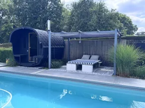 Dedicated room with sauna, barbeque & private pool | Pool view - Image 5