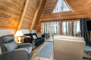Lofted A-Frame Cabin with Direct Lake Access and Equipped Deck in Michigan - Image 5