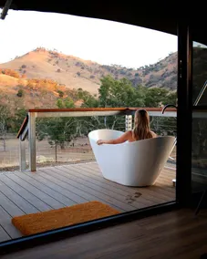 Luxury Glamping Tent with Riverside Farm Views Retreat in Berremangra, Australia - Image 2