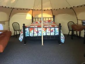 Lotus Yurt in Vineyard Overlooking Monterey Bay near Los Gatos, California - Image 2