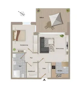 Flat with terrace | Garden view - Image 5