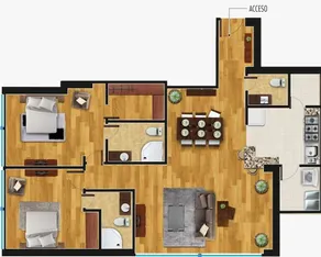 Natural Style Meets Modern Luxury in Magna Residential Apartment @santa Fe-1504 - Image 2