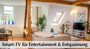 Helle 80m2 Maisonette FEWO mit tollem Balkon ins Grüne, Kingsize Bett, Smart-TV - Nur ein kurzer Spaziergang in die Altstadt und zum Domplatz - Kostenlose Parkplätze in den umliegenden Straßen - Ausgewählte Empfehlungen für Erfurt inklusive - Image 2