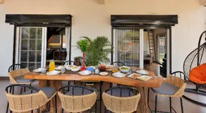 SaffronStays Deckhouse 47 - 3BR pet-friendly industrial-style pool villa with bonfire, BBQ, rain dance & celebration turf - Image 5