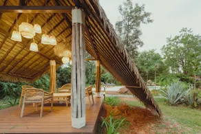 ELIVAAS privé Ananta Bliss Talam Pet-friendly Retreat On 1-Acre of Land With 2-BHK Villa & a Tent, Pool, Gazebo, Garden & a Firepit - Image 5