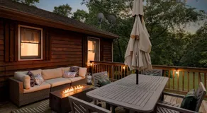 Shenandoah dog friendly cabin in the trees - River access, BBQ, propane fire pit, outdoor dining & lounging, wood fireplace, screened in front porch and gated back deck! - Image 5