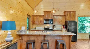 Gorgeous Idyllic Cabin w Hot Tub and Fire Pit Quittin Time is Secluded Romantic Oasis w Luxury Bathroom Double Shower and Bathtub Foosball Table - Image 5