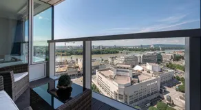 Panorama - Sunset and castle view, 22nd floor, garage, AC - Image 2